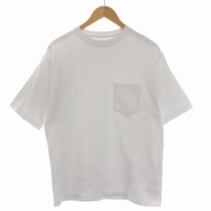 シオタ CIOTA スビンコットン10/-度詰吊り天竺ポケット付き半袖T Tシャツ カットソー 半袖 4 L 白 ホワイト CSLM-106M /BM メンズ