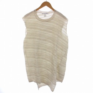 コムデギャルソンシャツ COMME des GARCONS SHIRT Twisted Vest Jaquard Knit ニット ベスト プルオーバー 総柄 L ベージュ メンズ