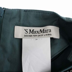 Sマックスマーラ 'S Max Mara シャツ ブラウス 半袖 クルーネック ビジュー装飾 リボン 42 M 緑 グリーン /BM レディースの画像4