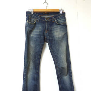 【送料無料】nudie jeansジーンズ/ヌーディー　３０－３２　ダメージあり　難あり