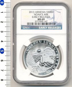 【寺島コイン】　アルメニア　S500D銀貨　2012　MS69　NOAH'S ARK　EARLY RELEASES [ NGC ]