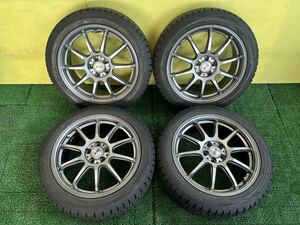 205/50R17 2017年スダットレス DUNLOP WINTER MAXX タイヤアルミセット　5穴 PCD100 ET+48 17×7J ハブ67mm