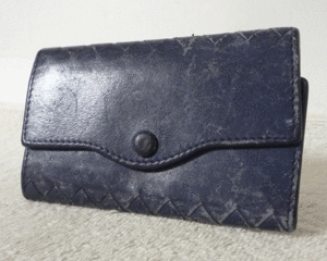 Bottega veneta bottegaveneta кожа Intercciato Navy Navy Navy Navy 6 -Key Case Translation