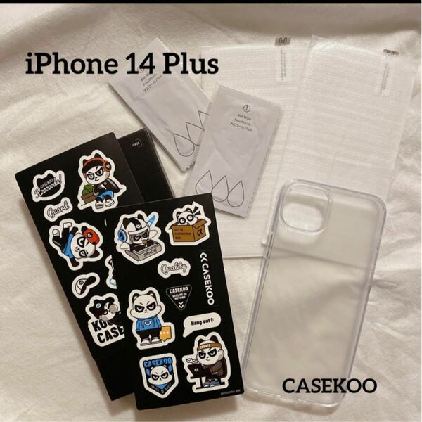 CASEKOO iPhone 14 Plus 用 ケース クリア マット感