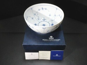 XA272◇ロイヤルコペンハーゲン ブルーフルーテッド プレイン サラダボウル 直径24cm 箱付 / ROYAL COPENHAGEN 深鉢 陶器 洋食器 / 未使用