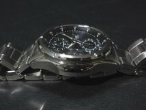XA331◇セイコー ワイアード メンズ腕時計 V176-0AE0 ソーラー クロノグラフ 3針 日付 シルバー 紺文字盤 防水 ケース付 / WIRED / 未使用_画像5
