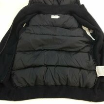 J603c [秋冬][人気] MONCLER モンクレール ダウンベスト L ネイビー ニット切替 フード付き | アウター P_画像3