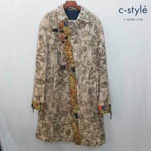 P084c [秋冬][人気] ETRO エトロ ロングコート 58 ベージュ系 アルパカ モヘヤ混 ツイード 172-1C112-5585 | アウター K