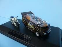 限定品★LIBERTY STURGISA VW-BUS&CHOPPER ブラウン＆ブルー2台セット★Hot Wheels 1/64_画像2