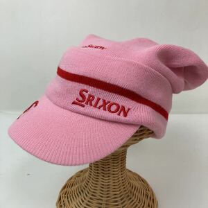 3wa SRIXON スリクソン ニット キャップ 帽子 cap サンバイザー フリーサイズ FREE ピンク カジュアル スポーツ ゴルフ golf シンプル