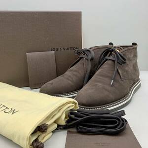 LOUIS VUITTON ルイヴィトン ダミエグラフィット レザー スウェード チャッカーブーツ ブラウン BM0710 size7