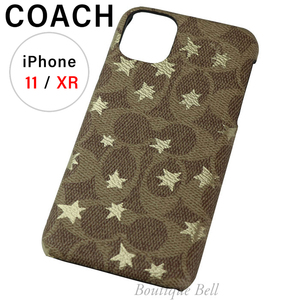  новый товар! Coach signature Star принт iPhone11 iPhoneXR кейс хаки / Gold 
