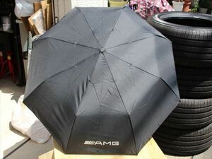 【新品・未使用】メルセデス・ベンツ Mercedes-Benz AMG 折りたたみ傘 自動オープン 紫外線遮断 雨傘 骨数8 車専用傘 ブラック 収納袋付き