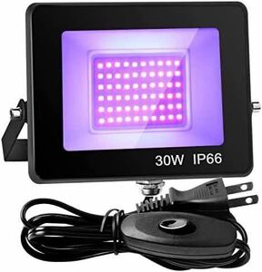ブラックライト 30W LED投光器 紫外線UVブラックライト 防水IP66