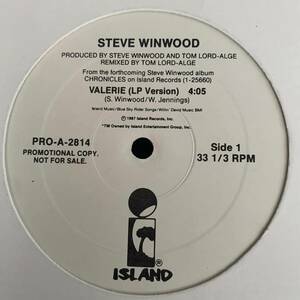 ◆ Steve Winwood - Valerie ◆12inch US盤 Promo ベスヒットUSA系ヒット!!