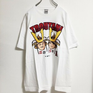 トラウタニ 兜 KABUTO Tシャツ XL サイズ 新品未使用 FANATICS 白 TROUTANI 大谷翔平 マイクトラウト MLB 野球 ユニホーム ユニフォーム