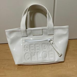 シーバイクロエ See By Chloe ハンド トート バッグ ホワイト 