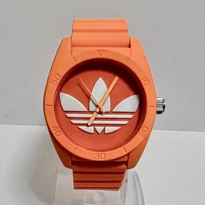 【希少品】adidas オレンジ×ホワイト ユニセックス シリコンベルト