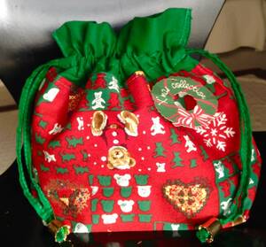 [ не использовался / бесплатная доставка ] симпатичный плюшевый мишка рисунок сумка мешочек сумка сумка для бэнто мешочек для ланча бардачок 