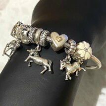 中古品 PANDORA パンドラ S925 ALE チャーム付き ブレスレット 総重量 約43.7ｇ 現像品お渡し シルバー925 バングル 可愛い 馬 ハートS2311_画像4