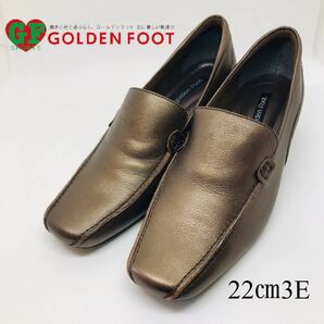 【未使用】golden foot ローファー パンプス メタリックブラウン