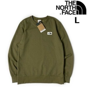 1円～!売切!【正規新品】THE NORTH FACE HERITAGE PATCH CREW トレーナー スウェット US限定 上質 裏起毛 ロゴパッチ(L)カーキ 181130-28