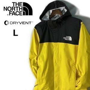 1円～!売切!【正規新品】THE NORTH FACE VENTURE 2 JACKET マウンテンパーカー US限定 撥水 パッカブル DRYVENT 登山(L)黄 黒 180915-40