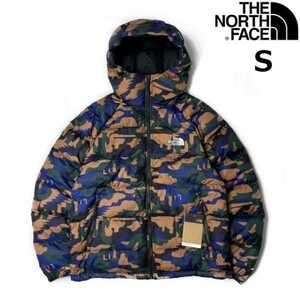 1円～!売切!【正規新品】THE NORTH FACE◆PRINTED HYDRENALITE HOODIE ダウンジャケット US限定 2022-23最新(S)茶 黒 迷彩柄 190122-130