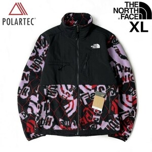 1円～!売切!【正規新品】THE NORTH FACE◆PRINTED DENALI JACKET フリース デナリ フルジップ US限定 厚手 POLARTEC(XL)紫 総柄 181024-95