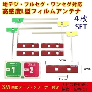 AVIC-ZH99CS AVIC-VH0009CS 用 L型 フィルムアンテナ 両面テープ クリーナー セット カロッツェリア waLF4CL_FS03