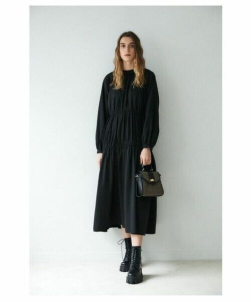 【MOUSSY】MIDDLE NECK TIERED ロングドレス