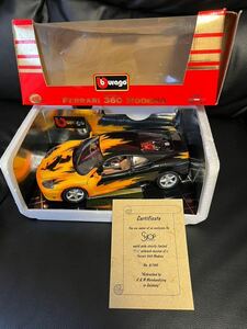 レア物 1/18 エアブラシ塗装 Ferrari 360 MODENA 1999 フェラーリ360モデナ ダイキャストミニカー カスタム 改造burago ブラーゴ イタリア