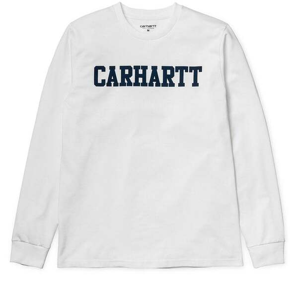 Carhartt wip 2016aw L/S college T-shirt XLサイズ 新品タグ付き 正規品 送料無料 ホワイト ロゴ入り ロングシャツ ロンTシャツ 