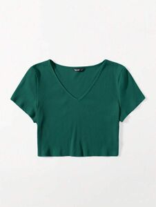 レディース Tシャツ SHEIN シーイン グリーン 緑 3XLサイズ 中古