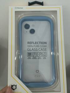 送料無料　新品　iFace　iPhone 14 専用 ケース クリア 強化ガラス ブルー アイフェイス iphone14 用 カバー 韓国 耐衝撃 透明