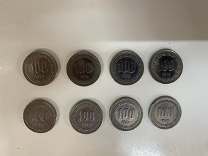 韓国 100ウォン　特年 1972年 1973年 1974年 1975年 1977年 1978年 1979年2枚　 計8枚　美品　Korea　旧貨幣　古銭　