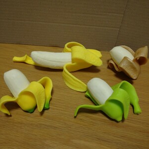 banana バナナ のびのび 皮つき マスコット セット set 柔らかい figure コレクション ガチャ 伸びる おもちゃ toy インテリア 置物 飾り