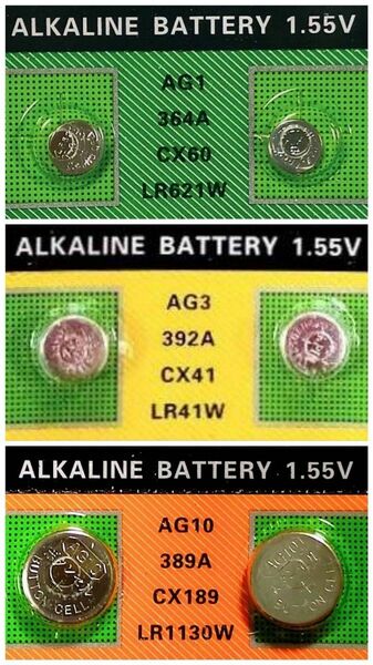 アルカリボタン電池 LR621，AG3，AG10 各２個［ゆうパケット］SR621SW互換 SR41互換 SR1130SW互換