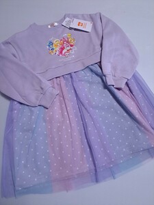 新品 未使用 デリシャスパーティープリキュア 110 長袖　ワンピース　トレーナー　チュール　裏起毛　スカート　即決送料無料　Aら