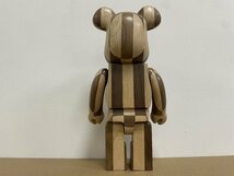 BE@RBRICK KARIMOKU x 400% by MEDICOM TOY ベアブリック carved wooden 置物 ■ 中古 ■ 美品 ■ 箱付き X2_画像4