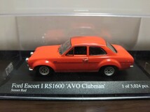 ミニチャンプス1/43 フォード エスコート RS1600 'AVO Clubman' サンセットレッド_画像2