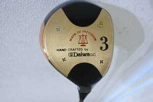 【KSD/S1/33】ダイワゴルフ Trypower ハンドクラフトパーシモン3番フェアウェイウッドほとんど使用無■保管時の小傷はありロフト実測１６°