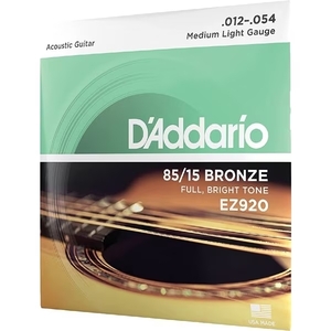 【アコースティックギター弦】 ダダリオ D'Addario EZ920 Medium Light 12-54 85/15 AMERICAN BRONZE 正規品