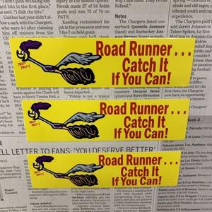 ステッカー 3枚セット／ROAD RUNNER ロードランナー ミニバンパー（長方形)アメリカン雑貨 世田谷ベース ルーニーチューンズ 車　バイク