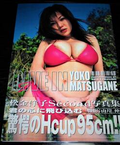 超貴重！本人サイン入り！！松金洋子【DIVE IN YOKO MATSUＧANE】驚異の95㎝Ｈカップ！平成を代表する爆乳グラビアモデル！