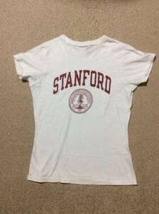 半袖 Tシャツ　スタンフォード大学 Stanford University 白色 エンジ色ロゴ