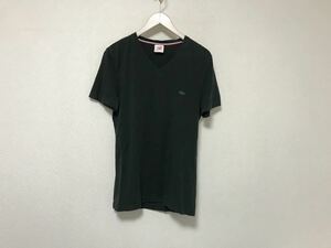 本物ラコステライブLACOSTE LIVEコットンVネック半袖Tシャツメンズサーフアメカジミリタリーワークビジネススポーツ3黒ブラックS