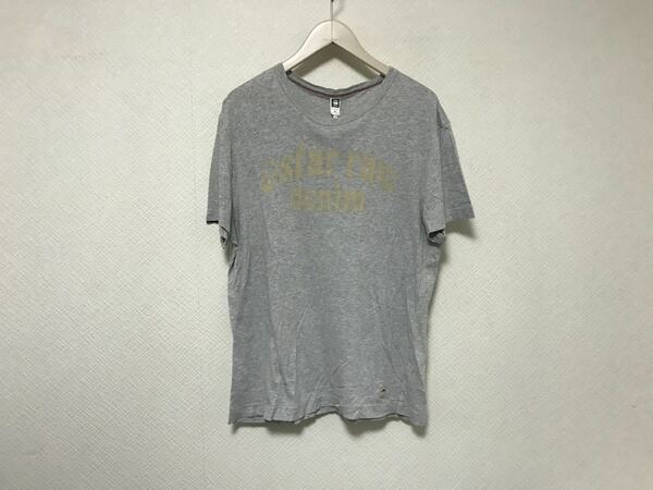 本物ジースターロウGSTARRAWコットンプリント半袖TシャツメンズサーフアメカジミリタリーワークビジネススーツグレーM