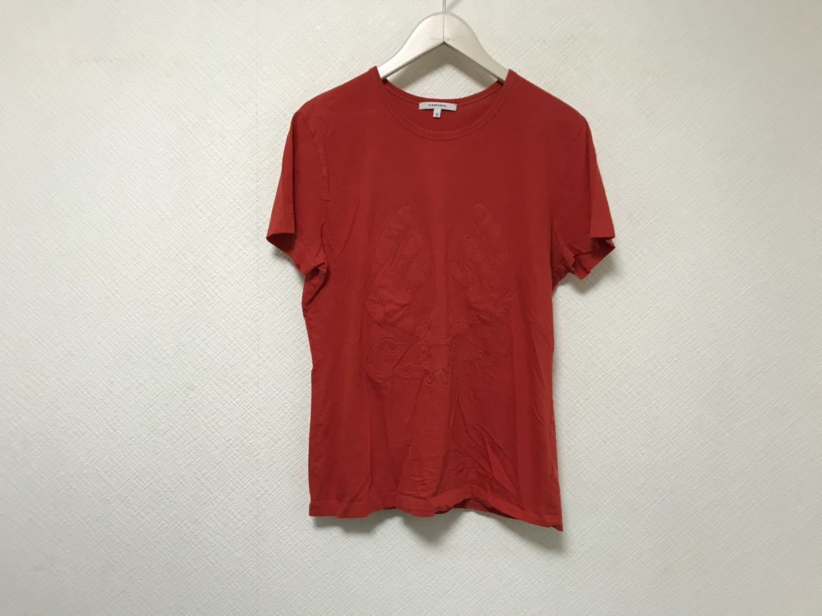 BALMAIN 刺繍 バンドカラー ネイティブ 柄 シャツ 赤 レッド 半袖 