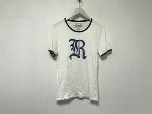 本物ラグビーRugbyラルフローレンRALPH LAURENコットンプリント半袖Tシャツメンズサーフアメカジミリタリーワーク白ホワイトXS